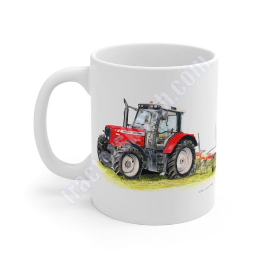 Massey Ferguson 6465 Tractor & Tedder Tractor Ceramic Mug 11oz