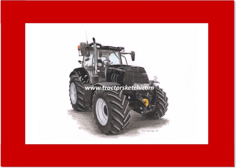 Case IH,Puma 165 Tractor , Tractor,  Ian Leather, Tractor Art, Drawing, Illustration, Pencil, sketch, A3,A4