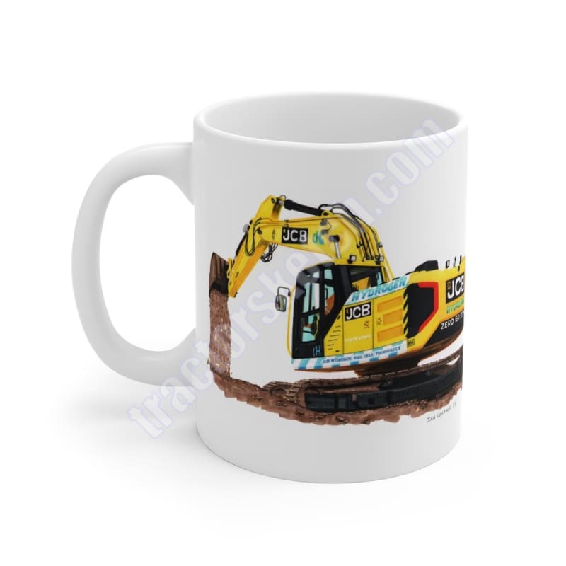 Yellow X-Series Hydrogen Excavator Mug 11oz / JCB - Mugs / 